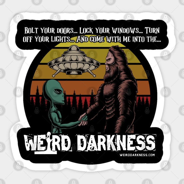 Bigfoot, Aliens, and UFOs... Sticker by marlarhouse